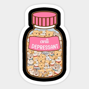 Cat Anti Depressant Sticker